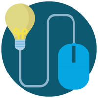 Lightbulb connected to a mouse